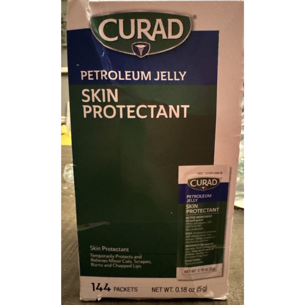 CURAD Petroleum Jelly Skin Protectant, Healing Ointment New Box 144 Packets